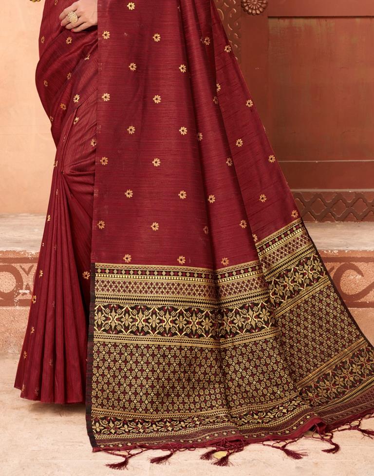 Maroon Silk Saree | Sudathi