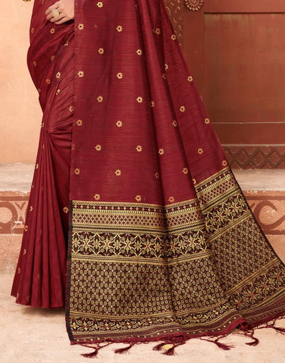 Maroon Silk Saree | Sudathi