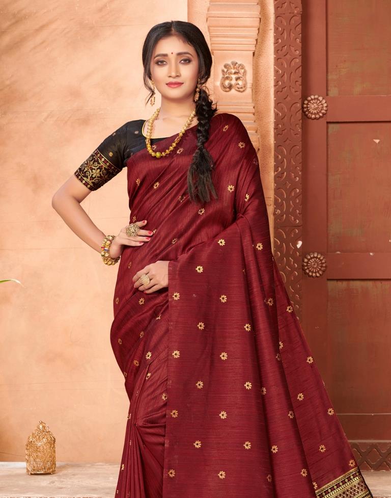 Maroon Silk Saree | Sudathi