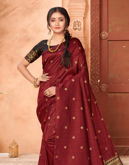 Maroon Silk Saree | Sudathi