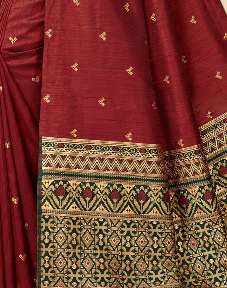 Maroon Silk Saree | Sudathi