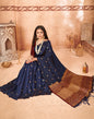 Navy Blue Silk Saree | Sudathi