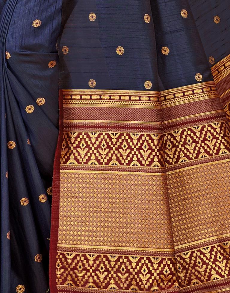 Navy Blue Silk Saree | Sudathi