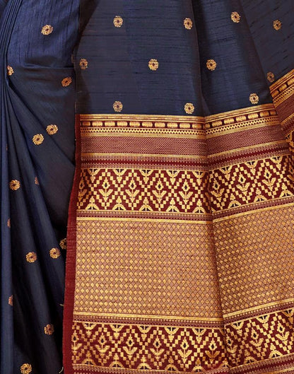 Navy Blue Silk Saree | Sudathi