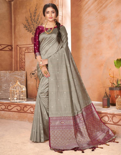 Grey Silk Saree | Sudathi