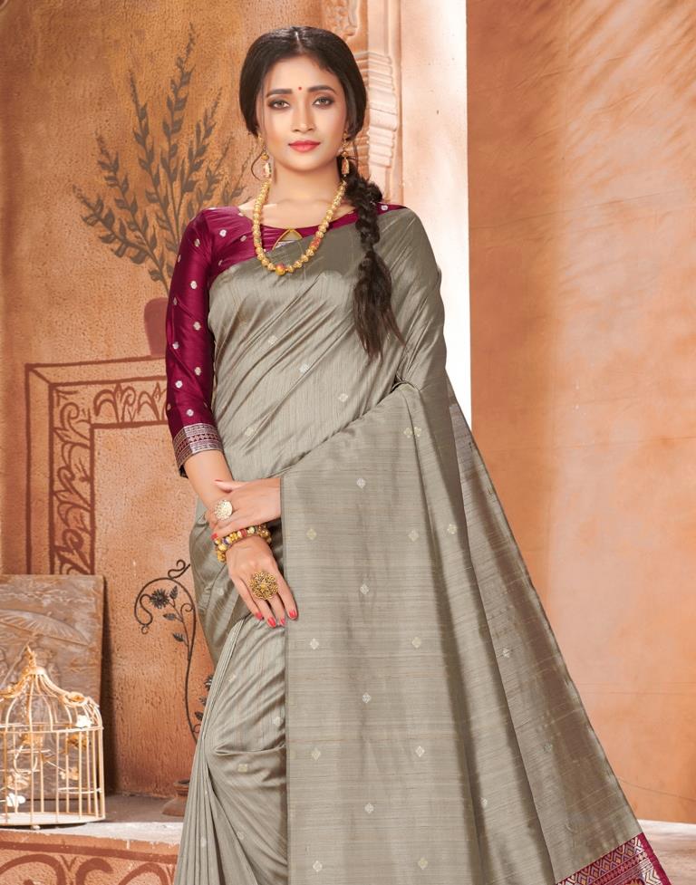 Grey Silk Saree | Sudathi