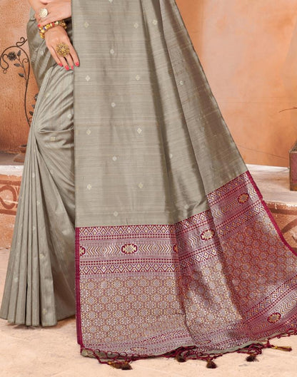 Grey Silk Saree | Sudathi