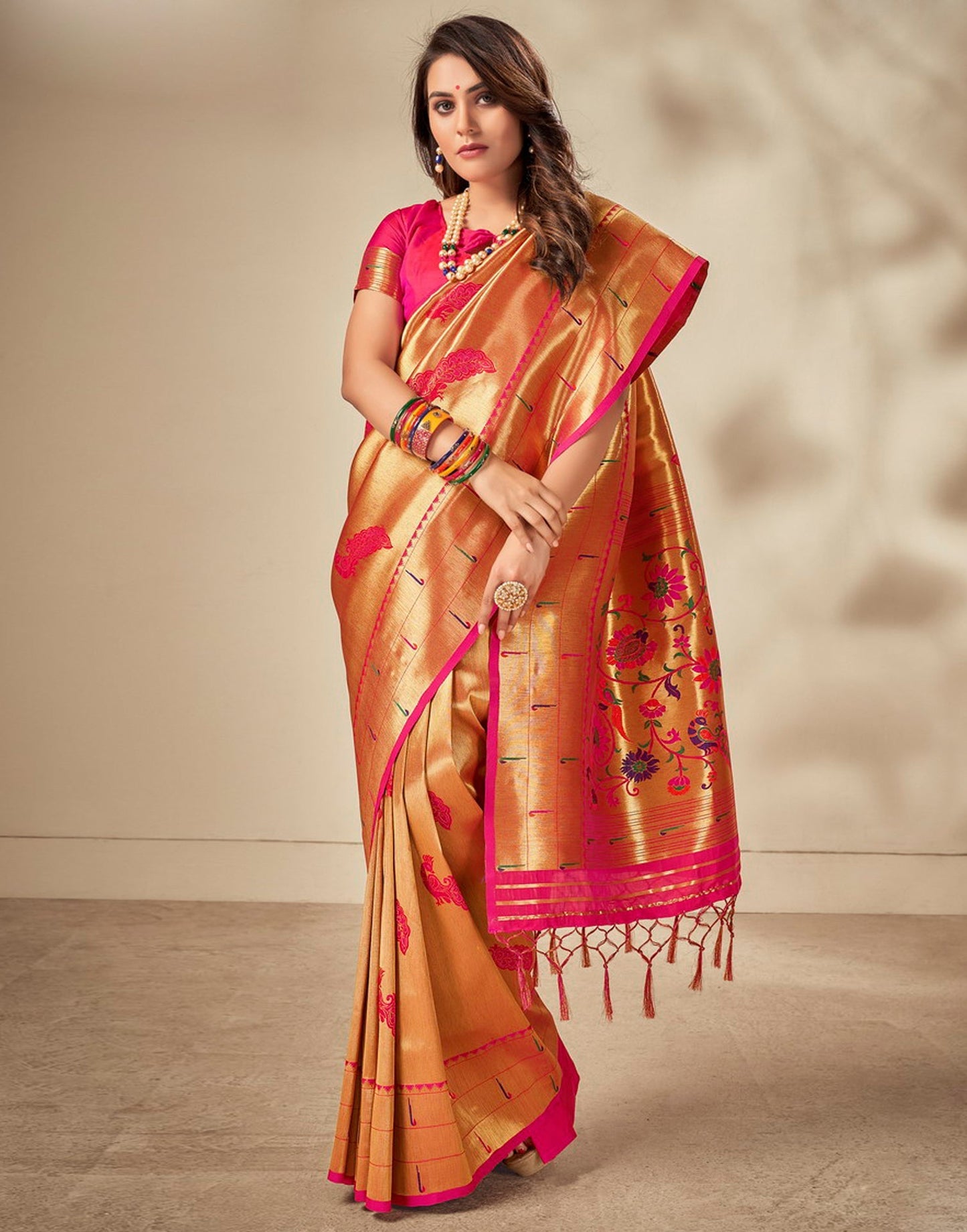 Golden Silk Saree | Sudathi