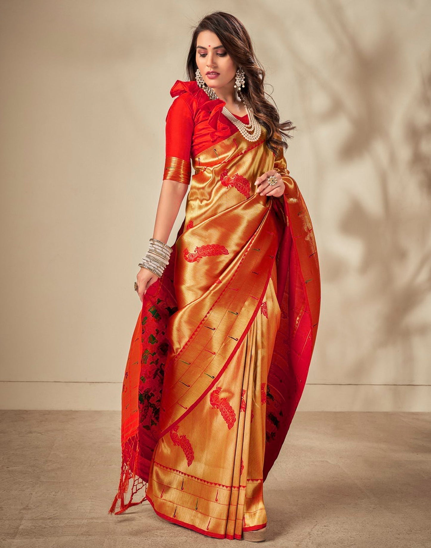 Golden Silk Saree | Sudathi