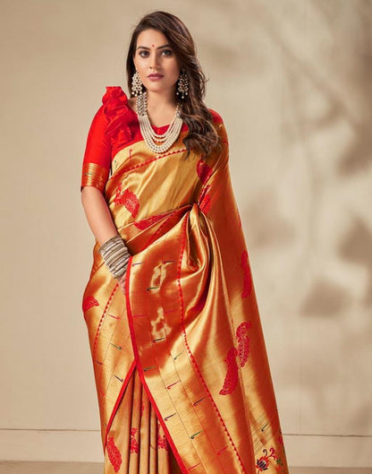 Golden Silk Saree | Sudathi
