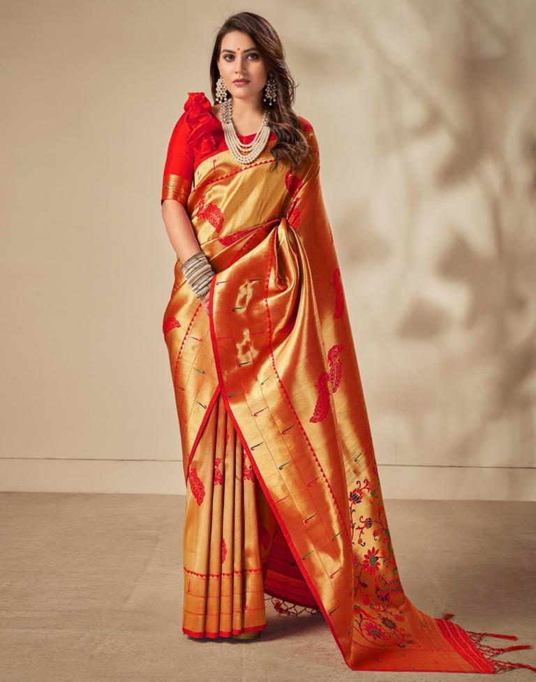 Golden Silk Saree | Sudathi