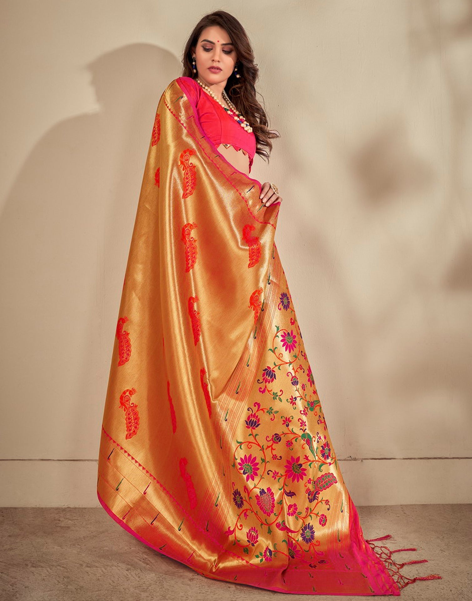 Golden Silk Saree | Sudathi