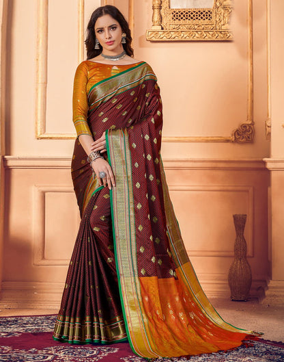 Dark Brown Silk Saree | Sudathi
