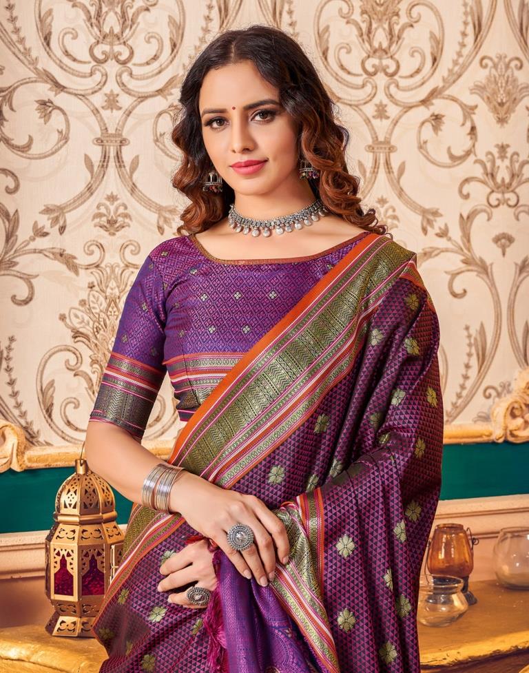 Violet Silk Saree | Sudathi