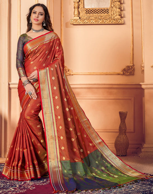 Rust Silk Saree | Sudathi