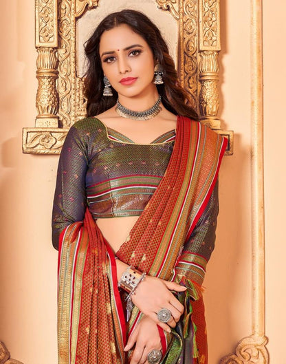 Rust Silk Saree | Sudathi