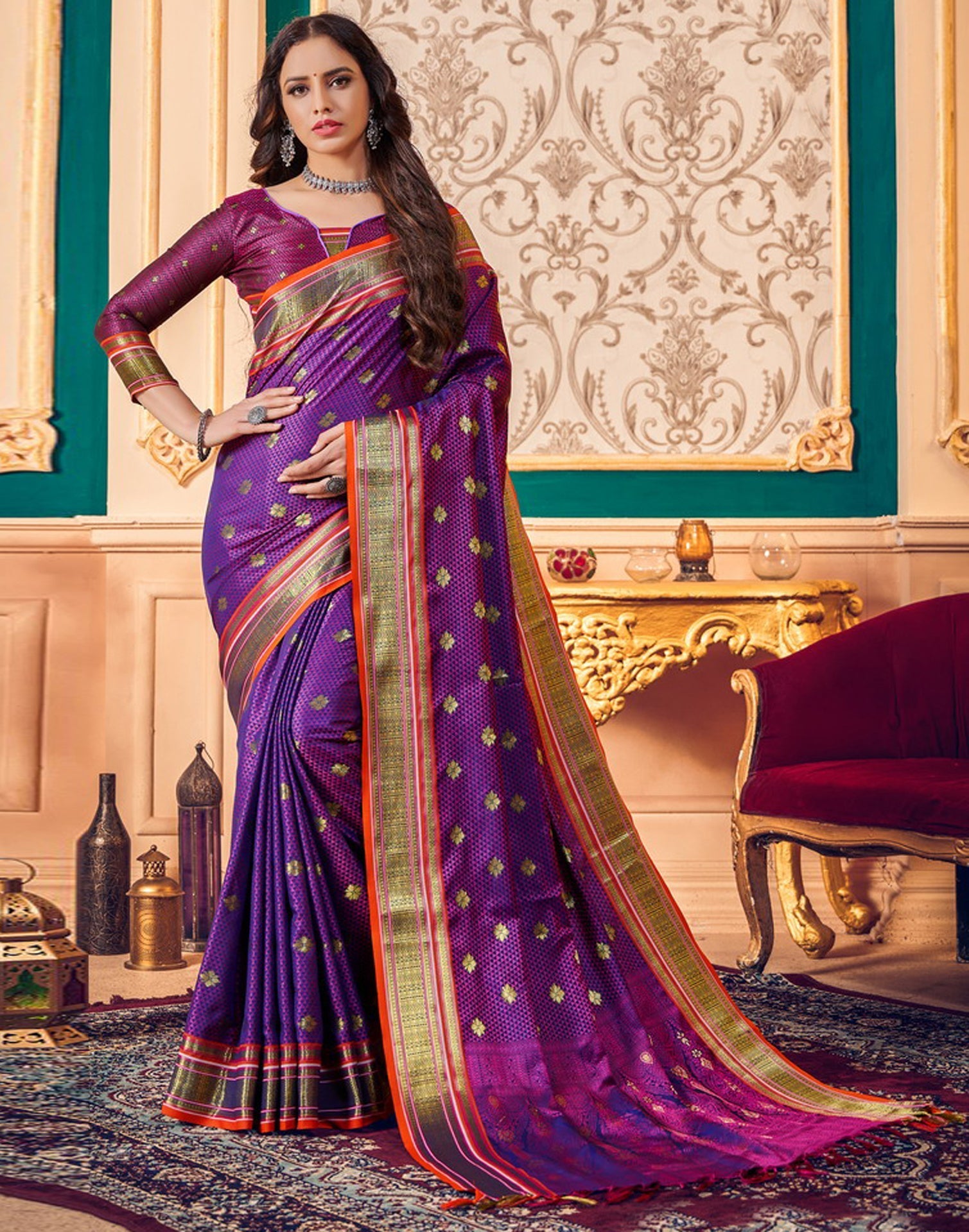 Purple Silk Saree | Sudathi