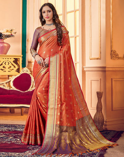 Orange Silk Saree | Sudathi