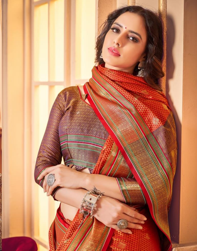 Orange Silk Saree | Sudathi