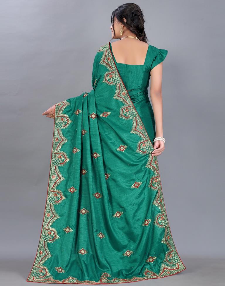 Green Embroidery Saree | Sudathi
