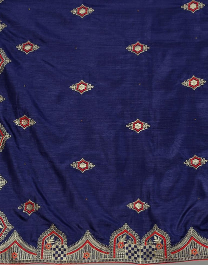 Navy Blue Embroidery Saree | Sudathi