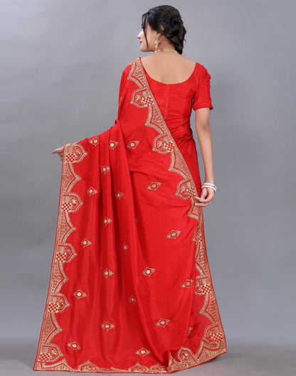 Red Embroidery Saree | Sudathi