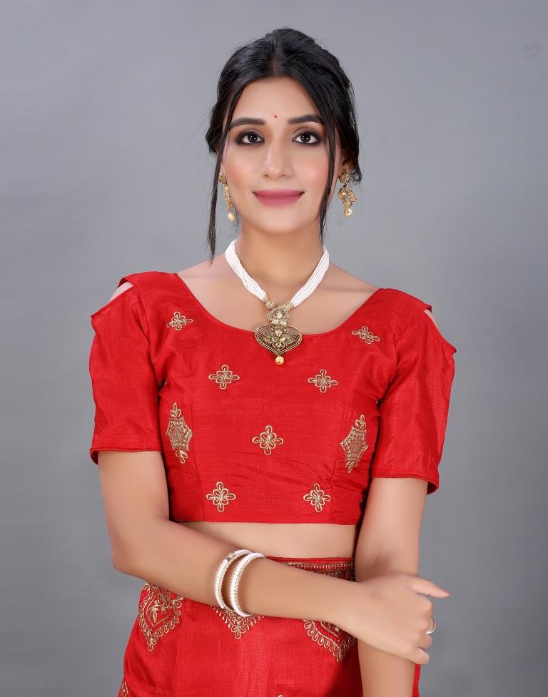 Red Embroidery Saree | Sudathi