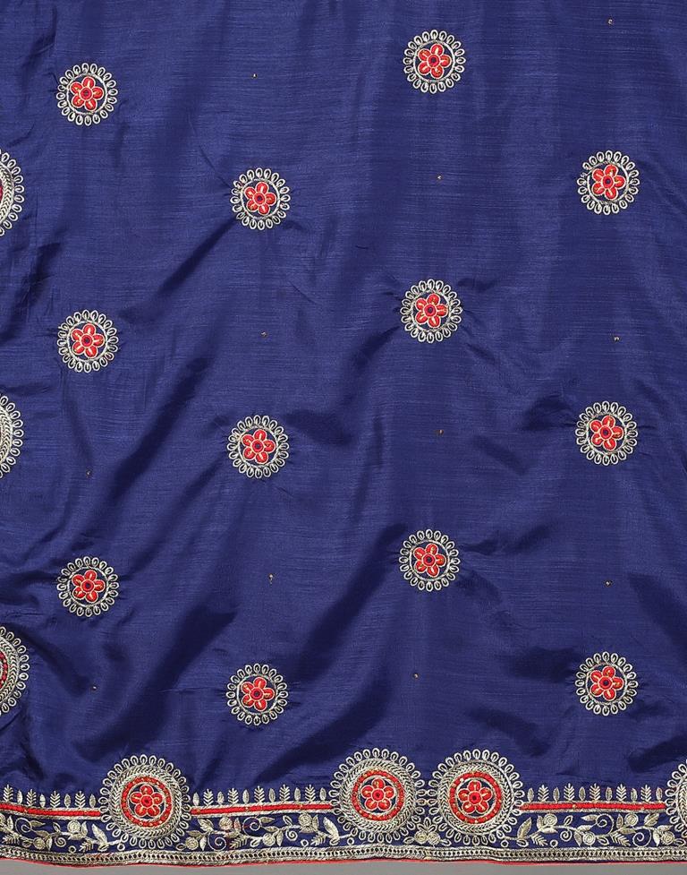 Navy Blue Embroidery Saree | Sudathi