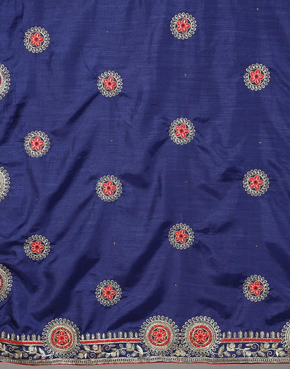 Navy Blue Embroidery Saree | Sudathi