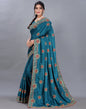 Peacock Blue Embroidery Saree | Sudathi