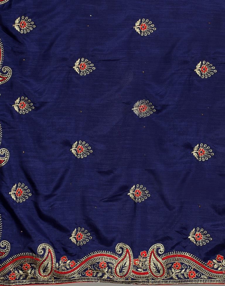 Navy Blue Embroidery Saree | Sudathi