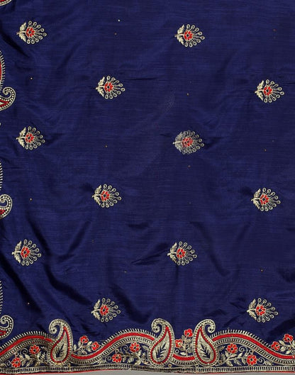 Navy Blue Embroidery Saree | Sudathi