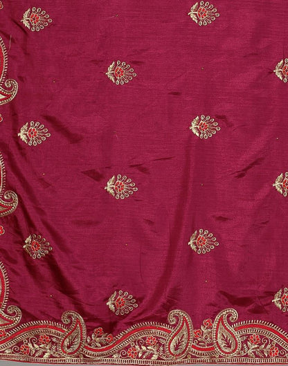 Maroon Embroidery Saree | Sudathi