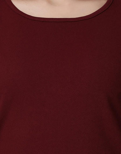 Maroon Colored Lycra Knitted Top | Leemboodi