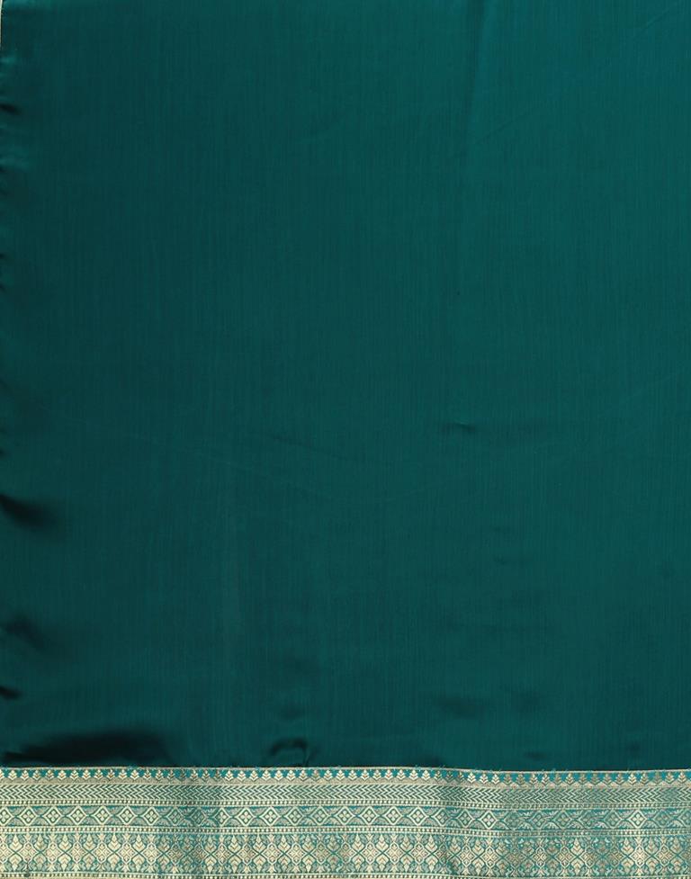 Rama Green Plain Chiffon Saree