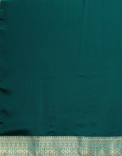 Rama Green Plain Chiffon Saree