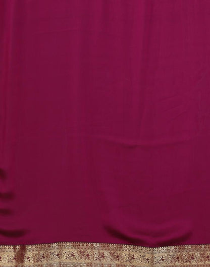 Wine Plain Georgette Saree