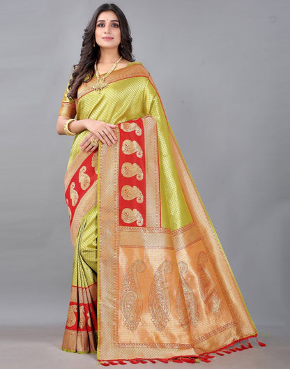 Lime Green Silk Saree | Sudathi