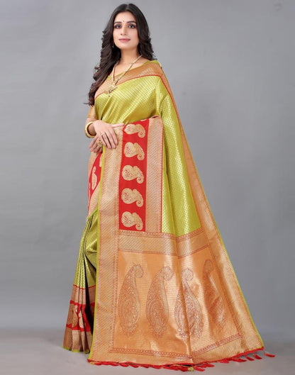 Lime Green Silk Saree | Sudathi