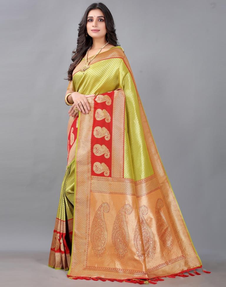 Lime Green Silk Saree | Sudathi