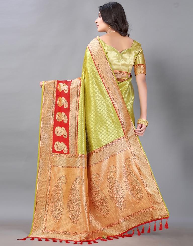 Lime Green Silk Saree | Sudathi