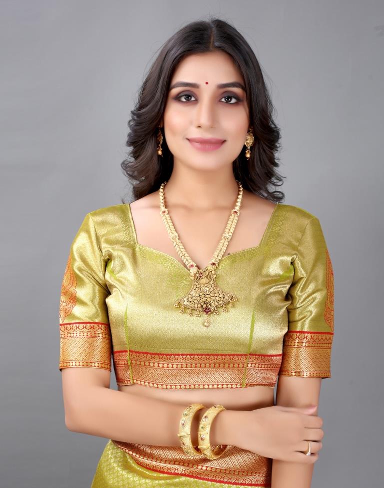 Lime Green Silk Saree | Sudathi