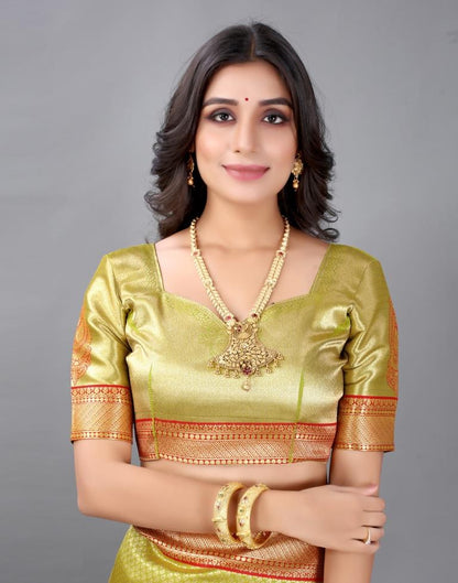 Lime Green Silk Saree | Sudathi