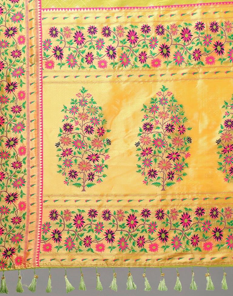 Lime Green Silk Saree | Sudathi