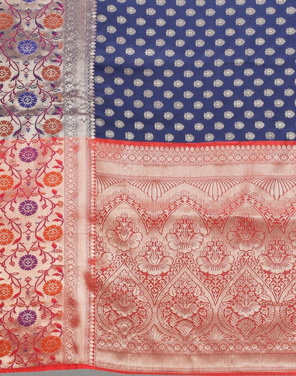 Navy Blue And Golden Silk Saree | Sudathi