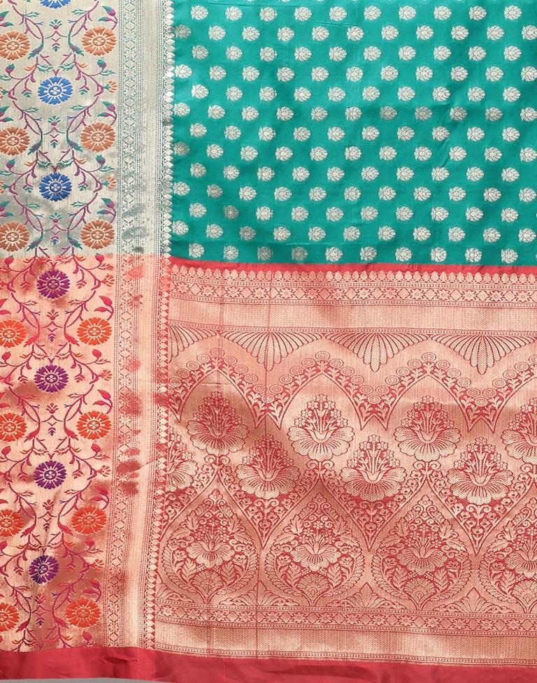 Rama And Golden Silk Saree | Sudathi