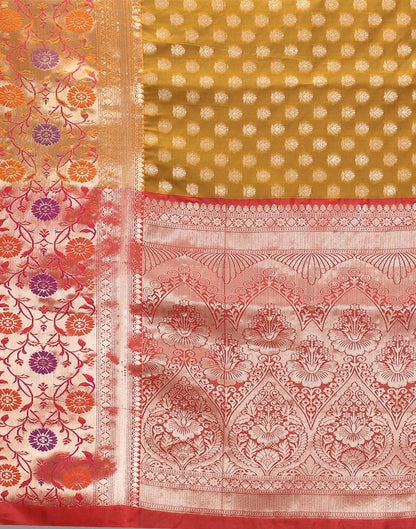 Golden And Mustard Silk Saree | Sudathi