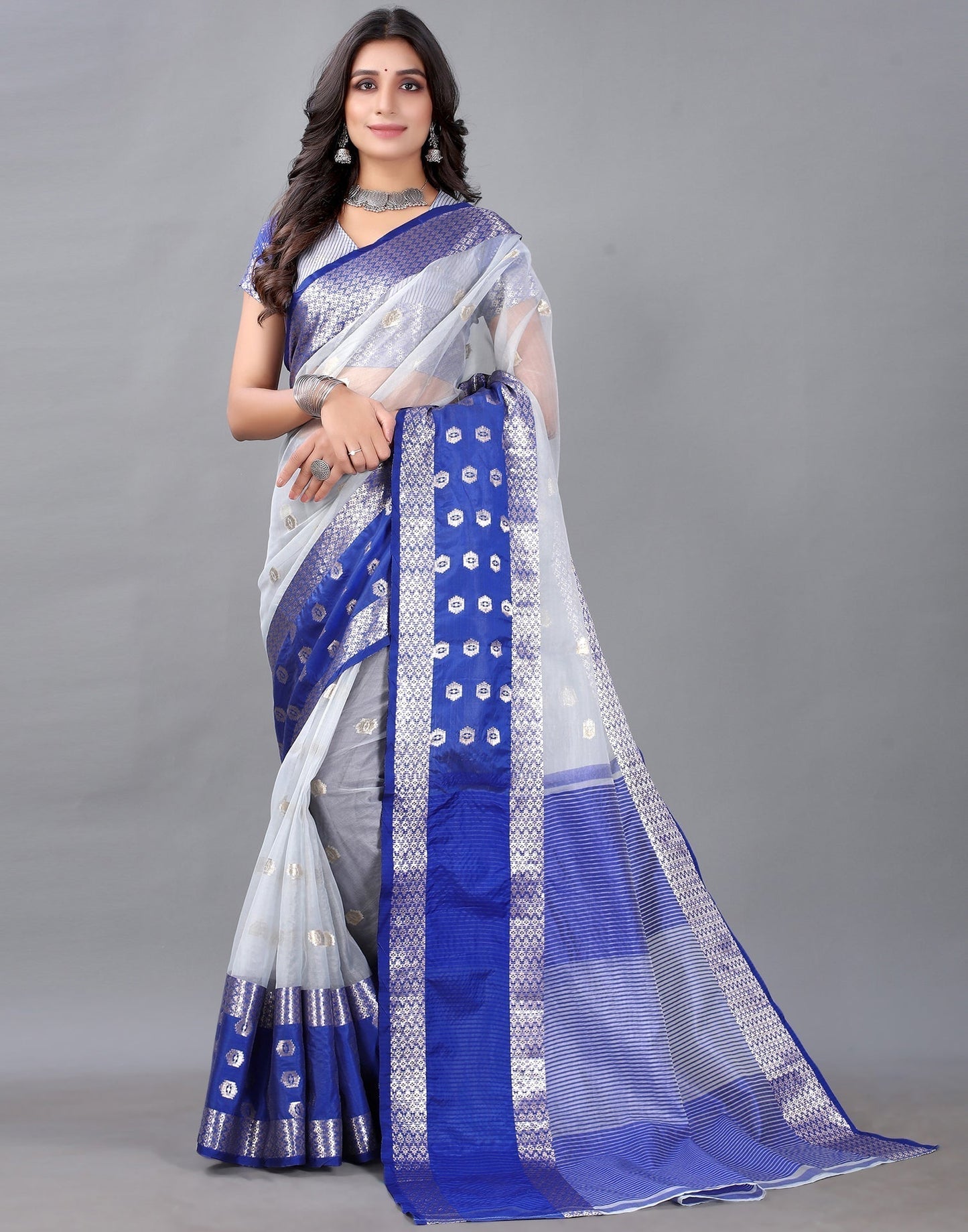 Grey Tissue Silk Saree | Sudathi