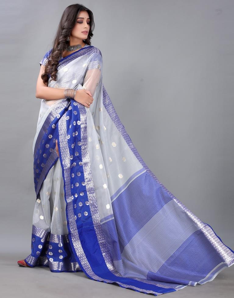Grey Tissue Silk Saree | Sudathi