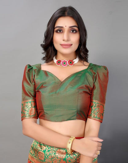 Red And Golden Silk Saree | Sudathi